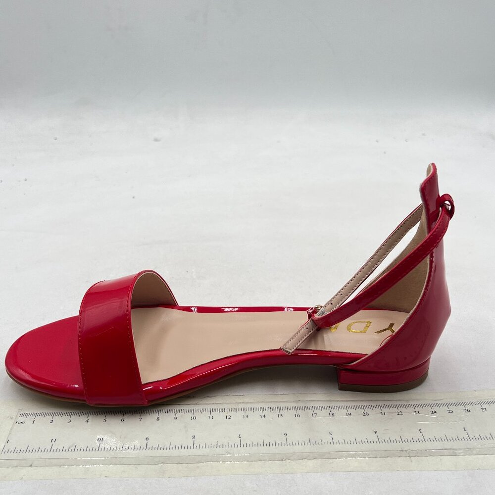 Ydn Red Block Low Heel Sandals Open Toe Ankle Str… - image 2